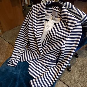 NWT/ H&M Navy Blue & White Striped Blazer from Switzerland